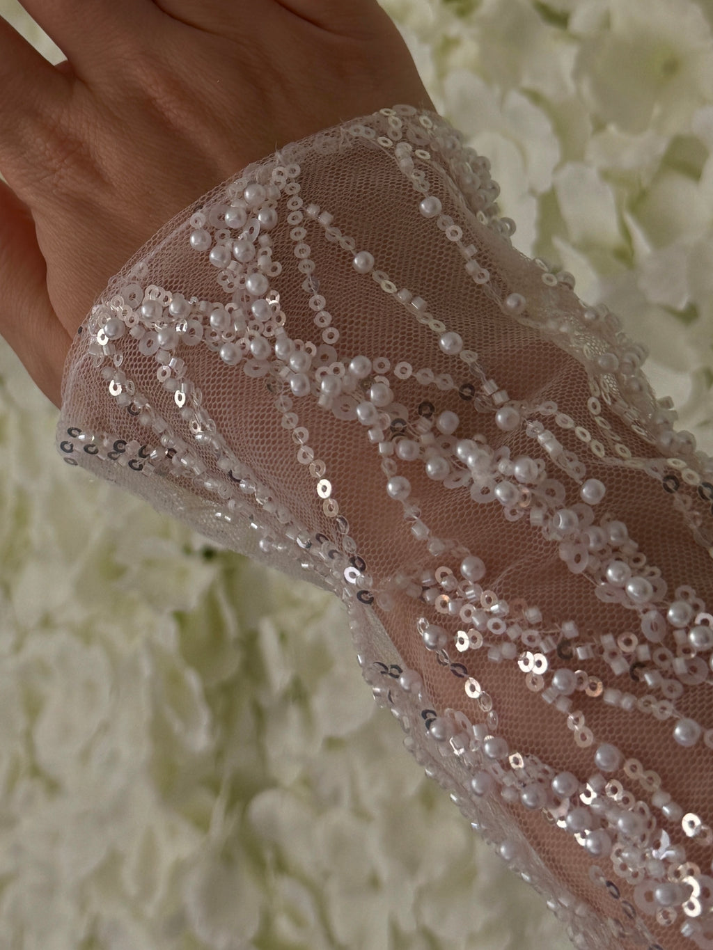 Pearl Beaded Bridal Gloves